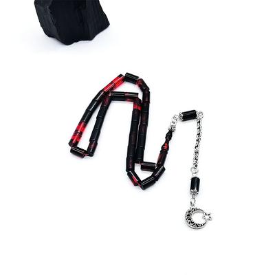 Turuncu Hareli Sıkma Ateş Kehribar Tesbih