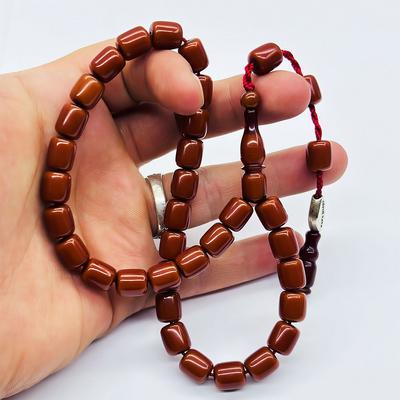 Usta İmzalı Eskitme Sıkma Kehribar Tesbih