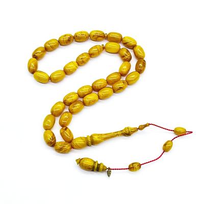 Usta İşçilikli Bol Hareli Sıkma Ateş Kehribar Tesbih