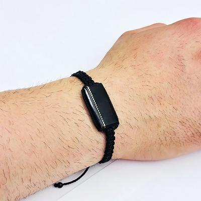 Usta İşçilikli İsimli Örgülü Sertifikalı Oltu Taşı Bileklik