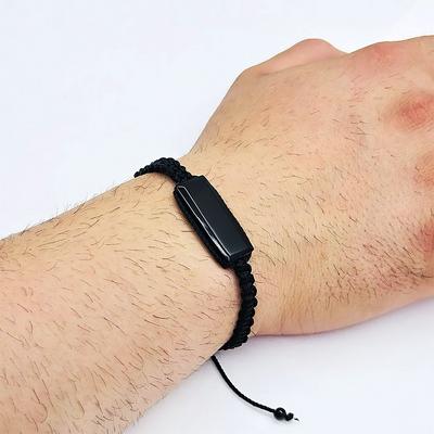 Usta İşçilikli İsimli Örgülü Sertifikalı Oltu Taşı Bileklik