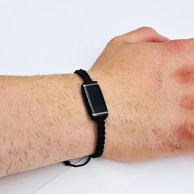 Usta İşçilikli İsimli Örgülü Sertifikalı Oltu Taşı Bileklik