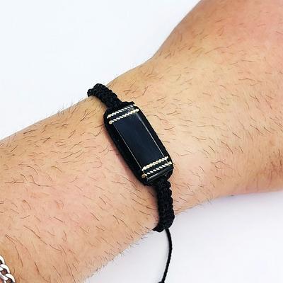 Usta İşçilikli Oltu Taşı Örgülü İsimli Bileklik