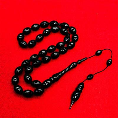 Usta İşçilikli Siyah Sıkma Ateş Kehribar Tesbih