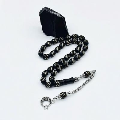 Yaldız Çeşm-i Bülbül İşlemeli Gürcistan Taşı Tesbih