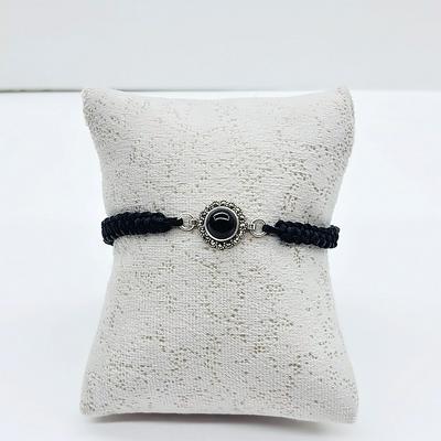 Zirkon ve Oltu Taşı İşçilikli 925 Ayar Gümüş Bileklik